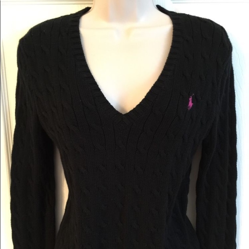 Ralph Lauren cable knit sweater (black)